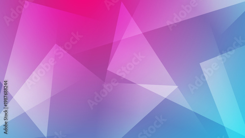 Modern geometric wallpaper featuring translucent overlapping triangles in vibrant pink and blue gradients