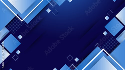 Professional blue abstract background featuring geometric diamond shapes and technical patterns for corporate presentation