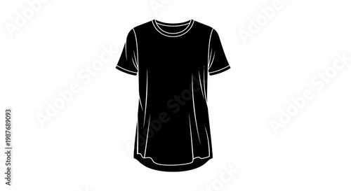 A simple and elegant black t-shirt, a versatile wardrobe essential for everyday wear, perfect for casual or dressed-up outfits
