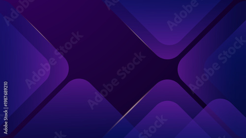 Artistic abstract background with overlapping dark blue and purple rounded geometric shapes and light edges