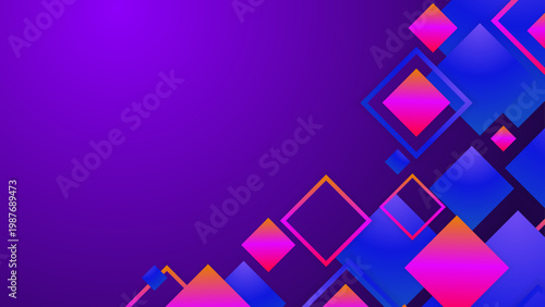 Elegant purple and pink gradient rhombus shapes with a clean soft focus corner layout
