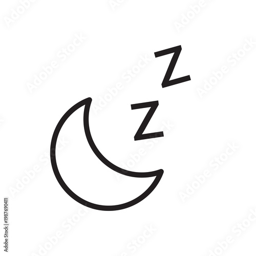 Sleep ZZZ Icon.Resting Sleep ZZZ Sign.Night Sleep ZZZ Icon..eps