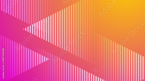Bright orange and pink gradient background with geometric triangle patterns for youthful marketing and ads