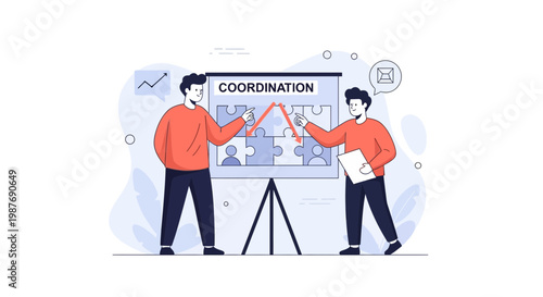 Business meeting, coordination, teamwork, presentation, strategy, puzzle