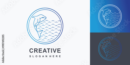 Modern Whale Logo Design Fish Logo Design Template
