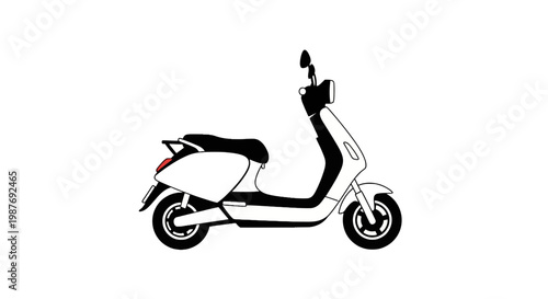 Modern electric scooter vector illustration on white background