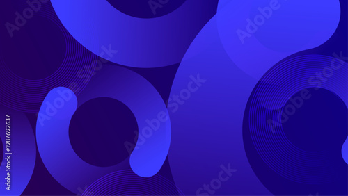 Modern abstract design with deep purple circular shapes and fine line textures creating a layered geometric aesthetic