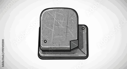 Vintage metal punch hole machine, retro office supply, grunge texture