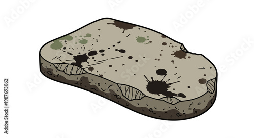 Cracked stone with dirt splatters