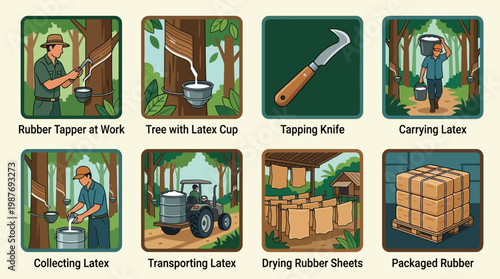 Rubber tapping process steps from tree to packaged product explained