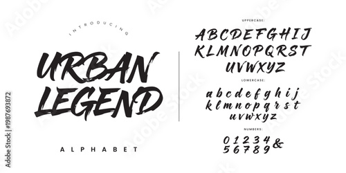 Quadro em tela Urban Legend Aggressive Brush Script Font for Fast Motion Sports and Streetwear