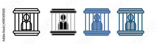 
prison icon set multiple style collection with prison design