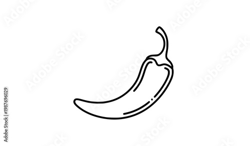 Chili pepper icon collection spicy hot food outline symbols modern vector line pack