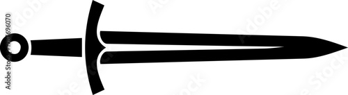 Black and White Short Sword Dagger Silhouette Illustration