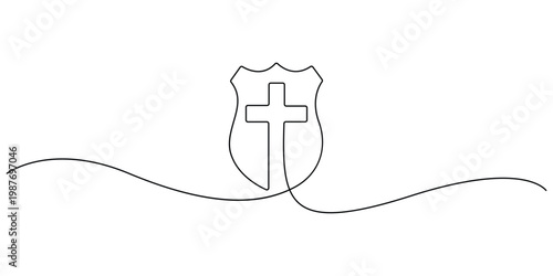 Continuous One Line Drawing of Bell Silhouette for Notification and Service Concept, Minimalist Single Line Art of Church Bell for Christmas and Holiday Season Design
