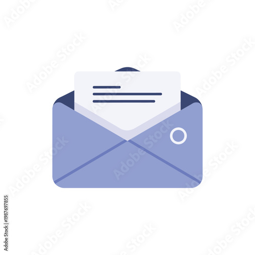 Minimalist Open Envelope with Letter Illustration