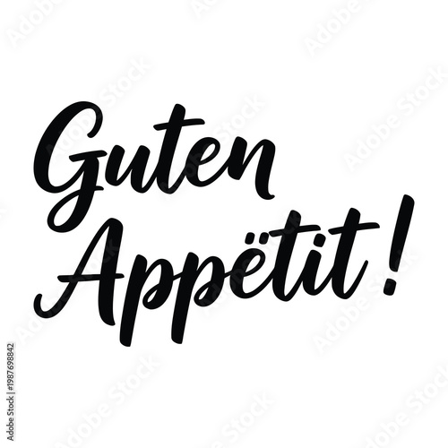 Obraz na plátně Guten Appetit text on white background