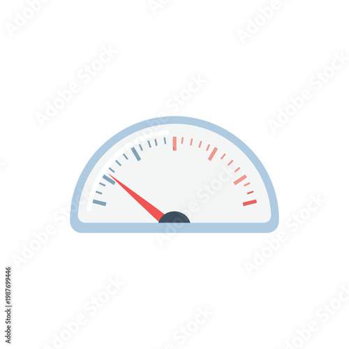 Analog Speedometer Gauge Showing Slow Speed