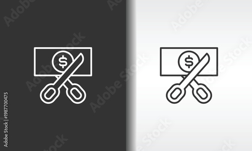 Budget Cut Vector, Icon Or Logo Sign Isolated Symbol Illustration