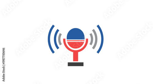 Sound wave emanating from a microphone icon