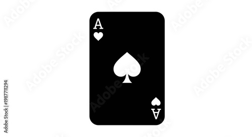 Minimalist Ace of Spades Vector Playing Card Illustration