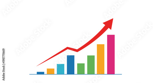 Colorful Business Growth Bar Chart with Red Upward Arrow Free Download Colorful Business Growth Bar Chart with Red Upward Arrow - GFXLoad