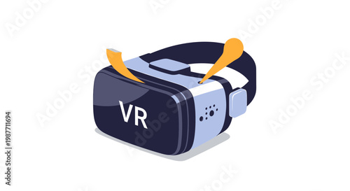 Virtual Reality VR Headset Vector Illustration on White Background