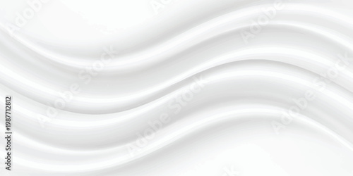Abstract white wavy lines, smooth curves, minimalist background, vector design element, modern texture