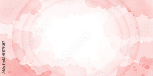Soft pink watercolor background, abstract circle design, subtle texture