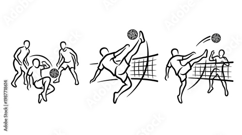 Sepak Takraw Players in Action