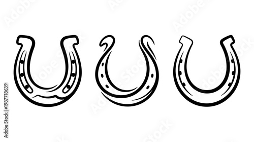 Three Vector Horse Shoe Designs