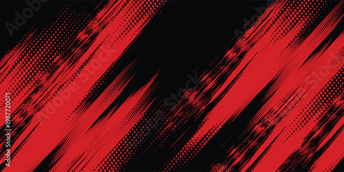 Halftone dots red and blue color pattern gradient grunge texture background. Dot pop art comic sport style vector illustration. modern background