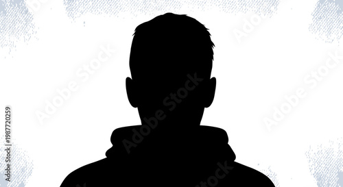 Black Male Silhouette in Hoodie over Textured Background
