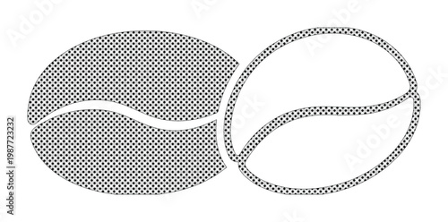 Minimalist coffee bean icons, black and white vector illustration, simple cafe logo elements