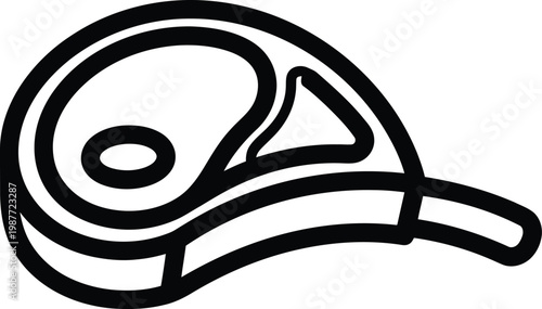 A simple black and white line art vector icon depicting a side view of a single bed with a pillow.