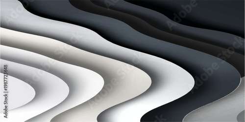 Abstract black and white winding road curve path illustration vector background design