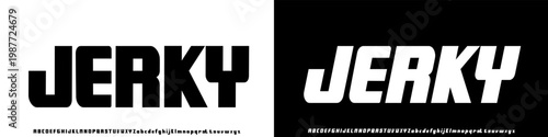 Jerky FONT, Sport Modern Italic Alphabet Font. Typography urban style fonts for technology, digital, movie logo design. vector illustration