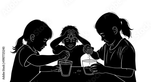 Children Squeezing Fresh Citrus Lemons Vector Illustration