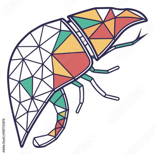 Mosaic trilobite prehistoric creature vector art.