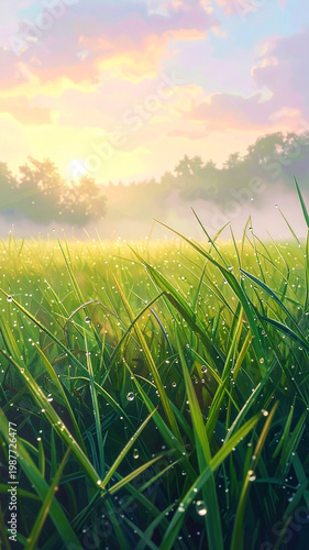 sunset over green field, part 3