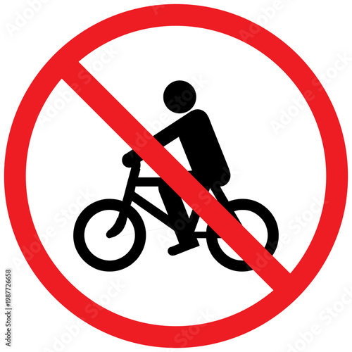 Slika na platnu No Bicycles Vehicles Allowed Sign, Bicycle Prohibited Symbol, Road Restriction V