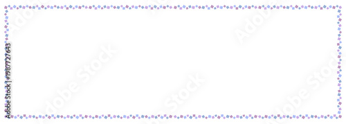 梅雨の紫陽花小花フレーム シンプルな横長バナー背景素材