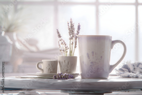 Lavender Ceramics in Bright Pottery Studio with Soft Backlight