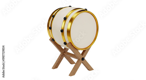Traditional Tawla Drum on Wooden Stand