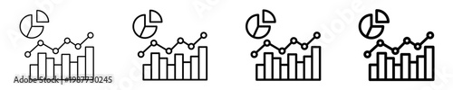 Bar Chart Metrics  Icon Set Different Style Collection