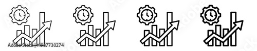 Productivity Chart  Icon Set Different Style Collection