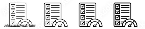 Performance Checklist  Icon Set Different Style Collection