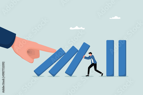 Risk management, controlling hazards, losses or damage due to crises, management and investment strategies, entrepreneurs stop the risk of domino effects from threats and disasters.