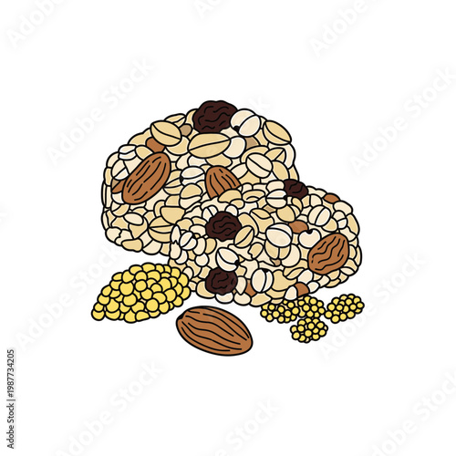 Healthy Homemade Granola Clusters with Almonds and Raisins