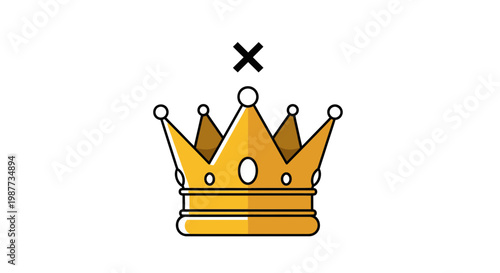 Golden Crown Royal Symbol Icon.